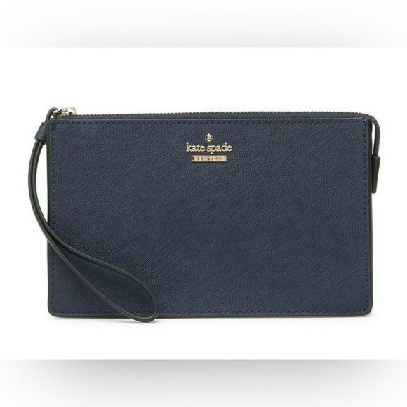 NWT Kate Spade New York Cameron Street Leila Leather Wristlet Blazer Blue - Picture 1 of 8